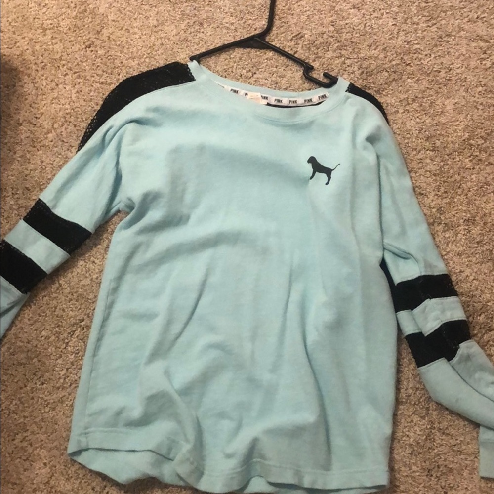 Light blue pink shirt